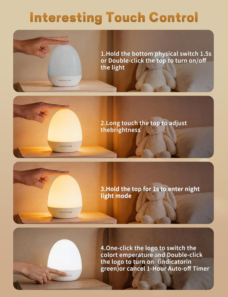 Night Lights for Kids Room Egg Light