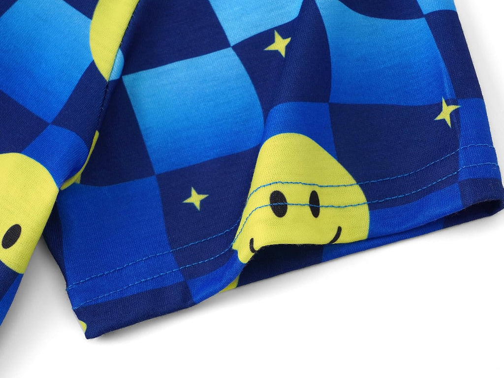 Boys Pajamas Fun Prints Button-Down Short Sleeve Set