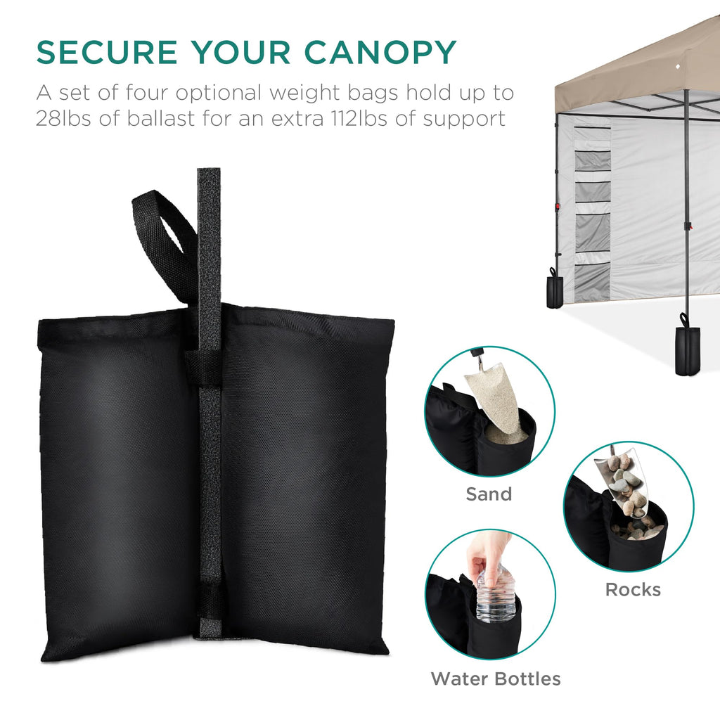 10x10 Pop Up Canopy Tent with Sidewall, Sand