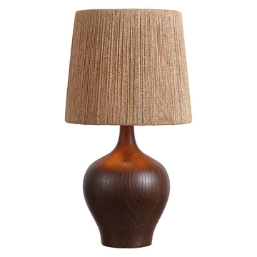 Eben Farmhouse Gourd Table Lamp 23", Dark Brown Wood Finish