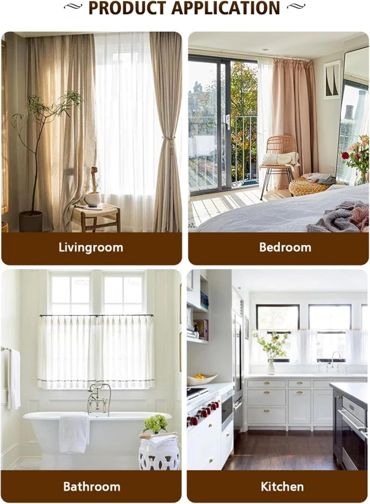 Heavy Duty Single Standard Adjustable Curtain Rod Hardware Included, Projection distance from the wall 2.5