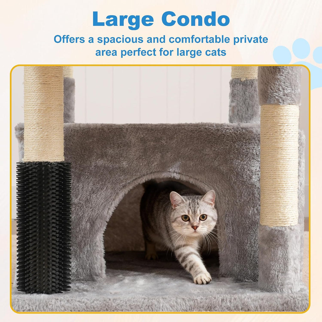Cat Tree Tower with Large Platform, Spacious Condo