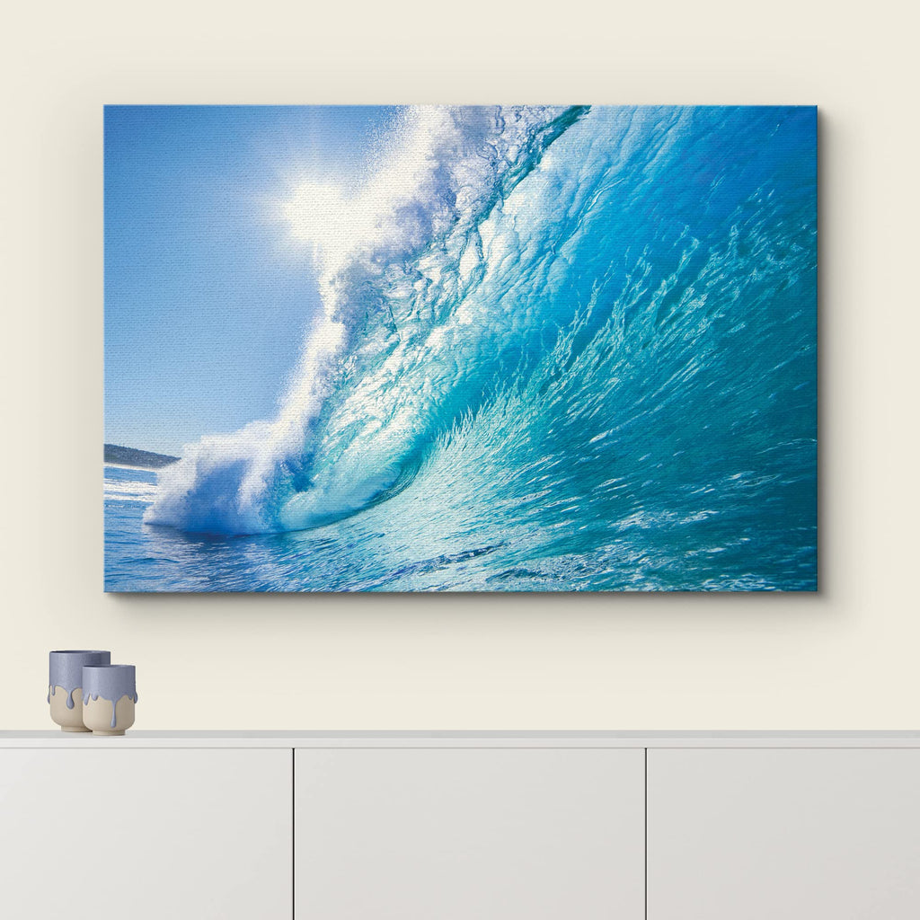Surf a Tropical Blue Wave - Canvas Art Home Art - 32x48 inches