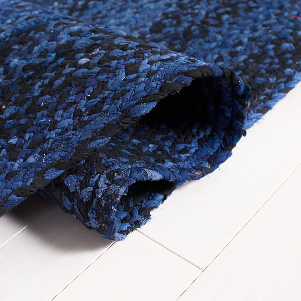 Braided Oval Rug 6x8, Navy & Black BRD452N