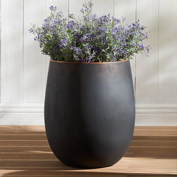 15.5"Hx13.3"Dia" Heavy-Duty Concret Concrete Planter with Drainage Hole