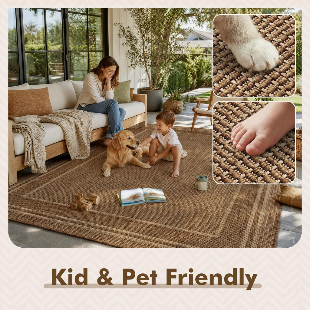 Outdoor Rug Patio Rug Polypropylene Indoor Outdoor Rugs Outdoor Carpet Deck Balcony Porch, Textured Weave