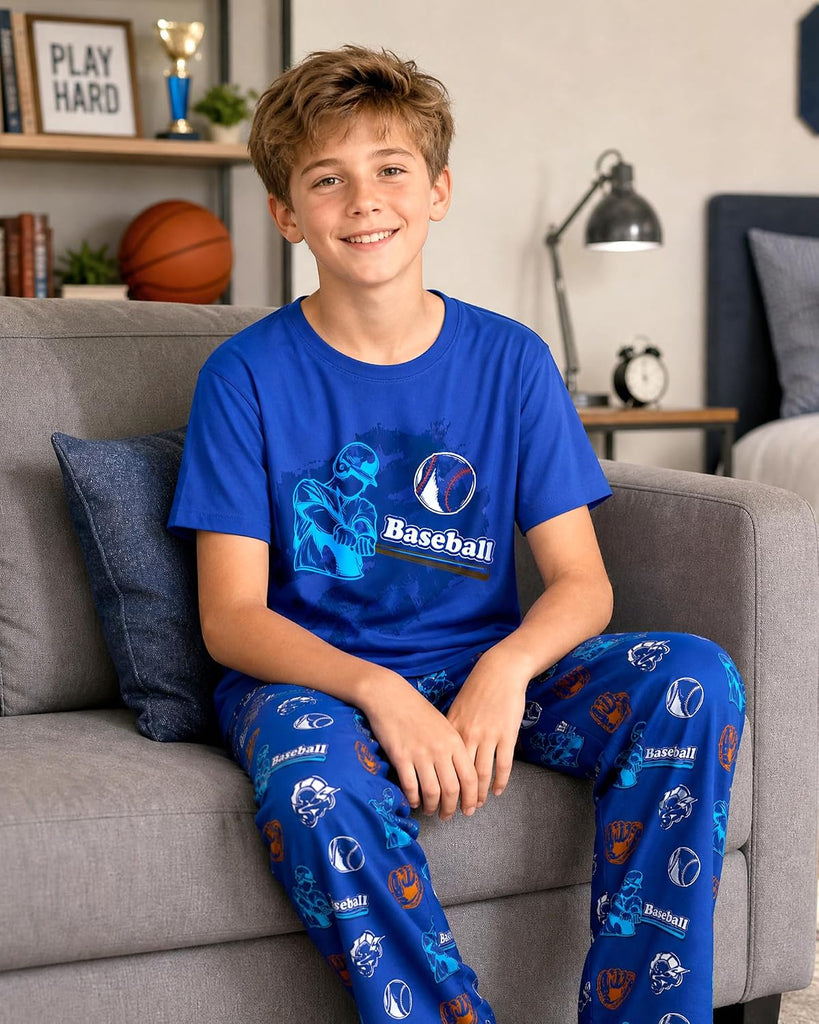 Boys Pajamas Piece Pjs Set Top with Shorts and Pants Sleepwear for Kids Soft Jammies Loungewear
