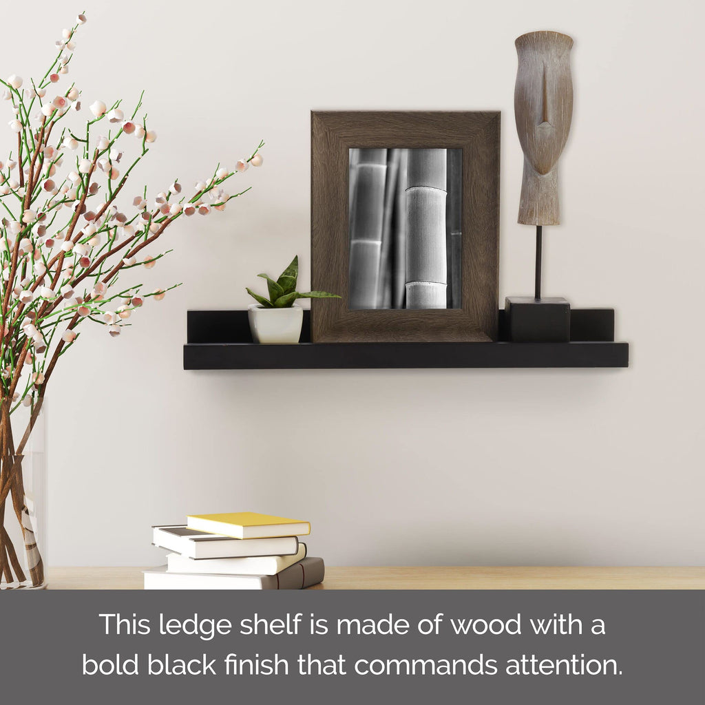 Floating MDF Photo Ledge, 18-Inch, Black