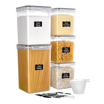 5 PCS Flour and Sugar Storage Container Sets for Regular Bakers