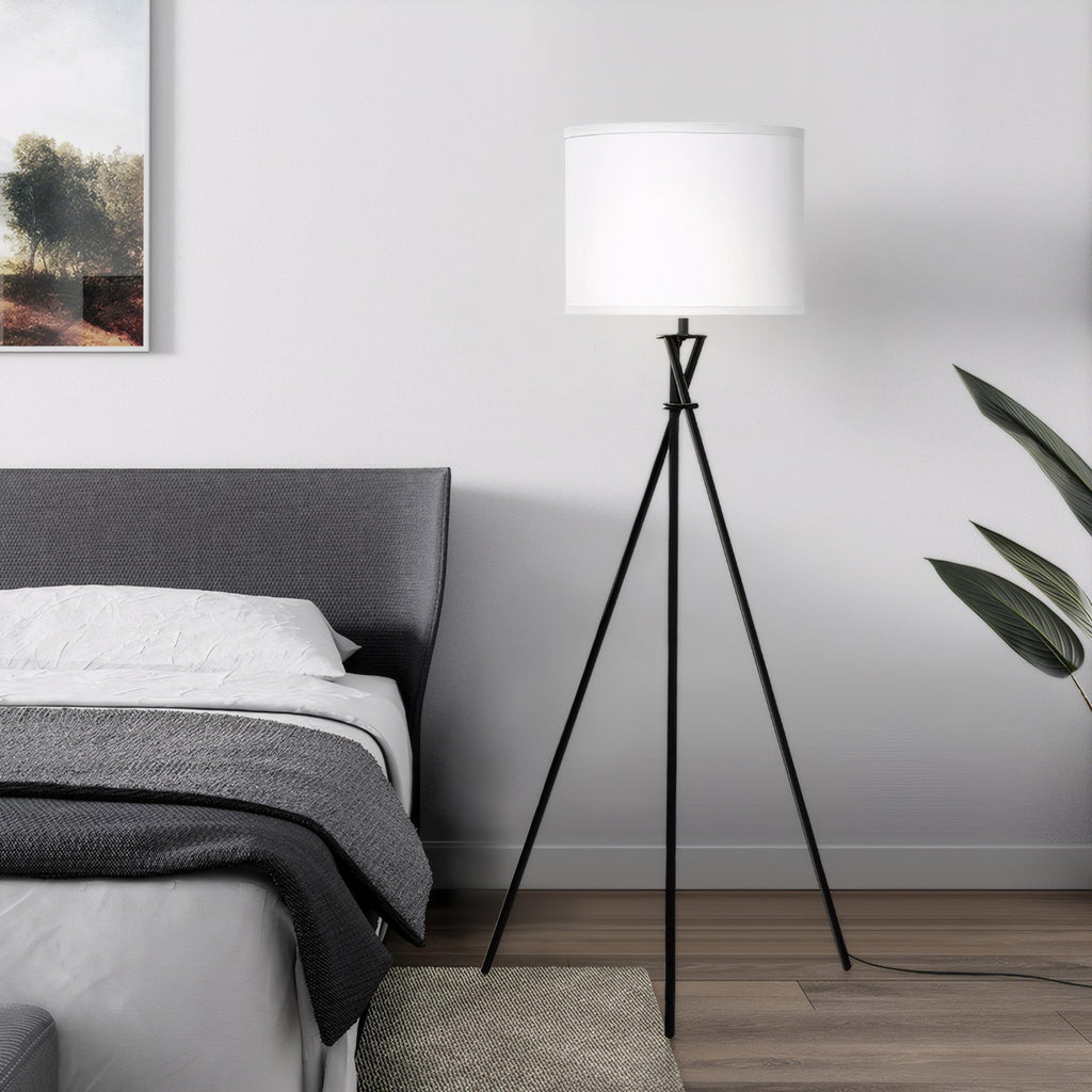 Black Tripod Floor Lamp, 61" Floor Lamps with Rotary Switch