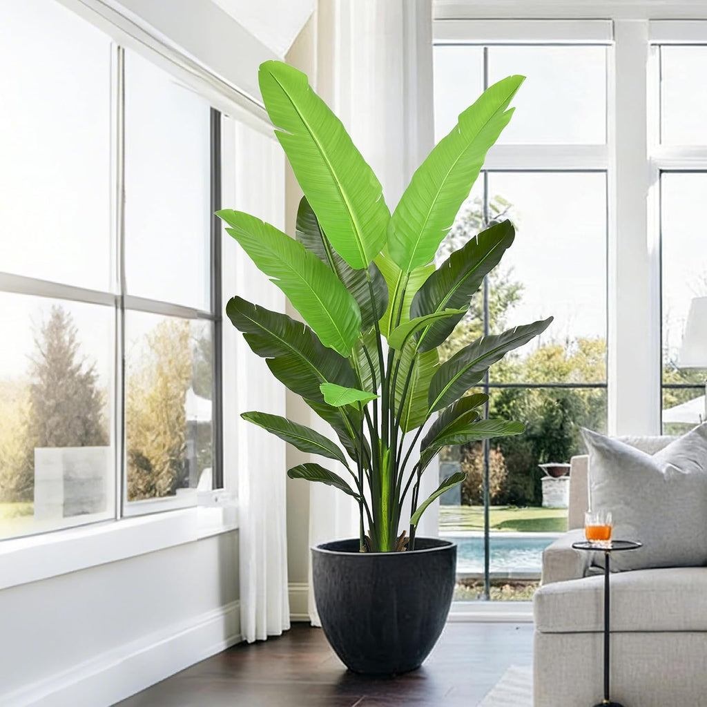 Bird of Paradise Tree 6FT - Tall Faux Plants Indoor with Realistic Trunks & Lifelike Leaves Living Room Office Indoor