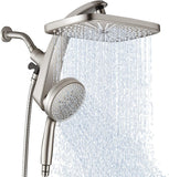 High Pressure Rain Shower Head: Upgrade Shower Heads with Handheld Spray Combo with Fixed Showerhead and 10 Sprays