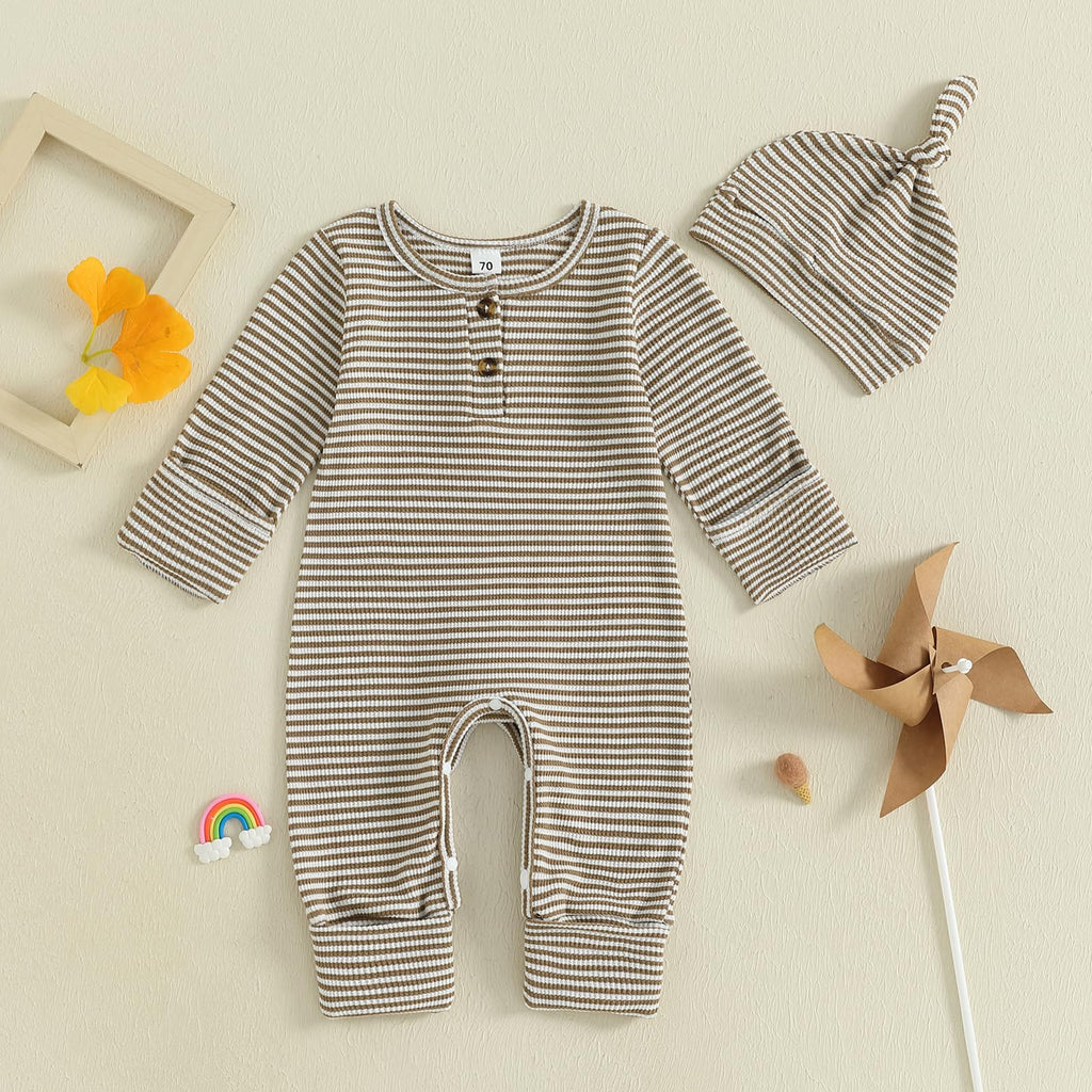 Newborn Baby Boy Romper Coming Home Outfit Infant Long Sleeve One Piece Jumpsuit Fall Winter Clothes (Long Sleeve