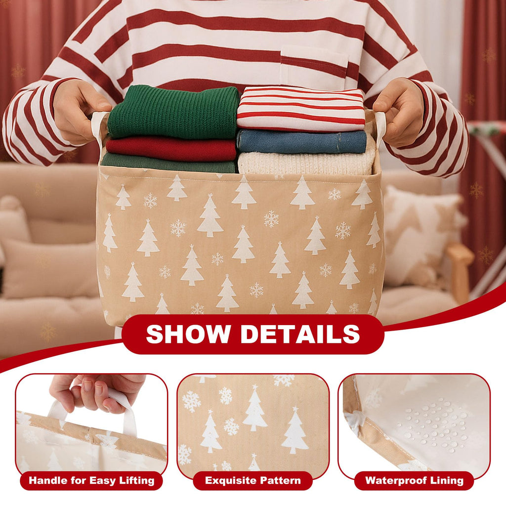 6 Pack Large Christmas Storage Baskets, Farmhouse