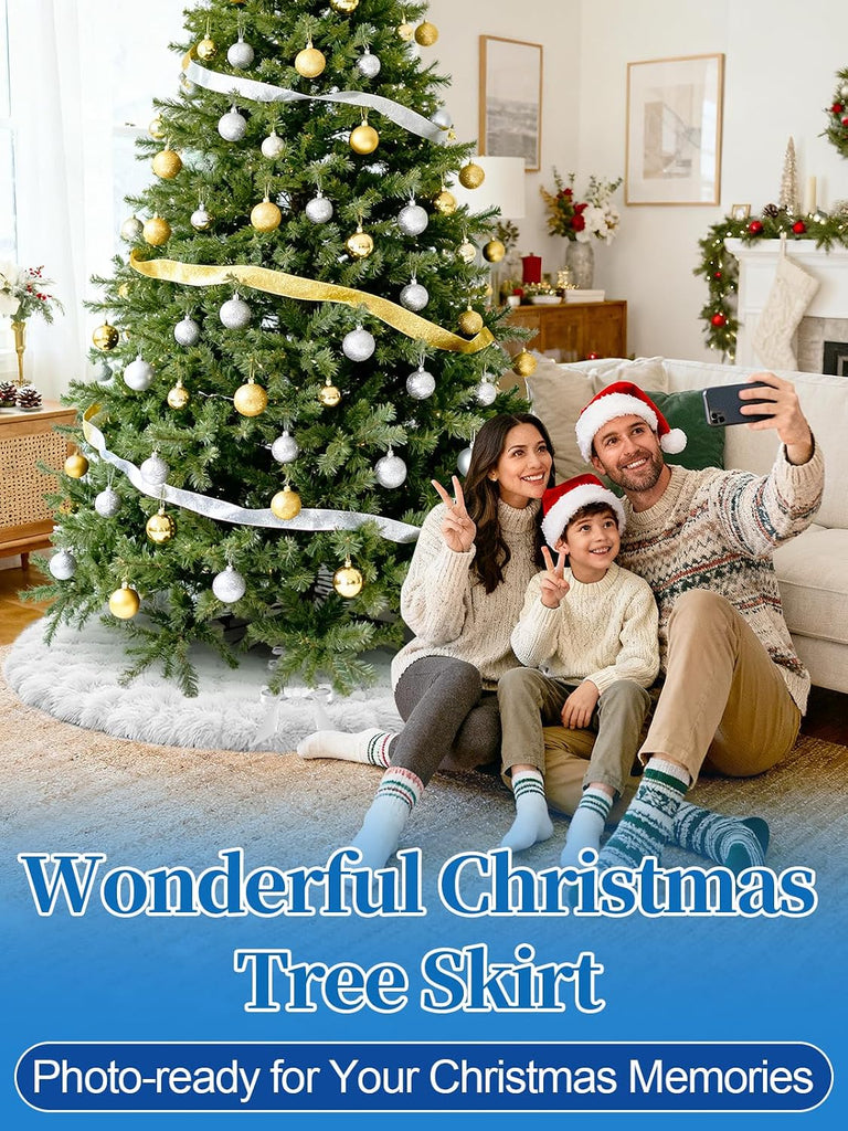 72in Extra Large Faux Fur Christmas Tree Skirt