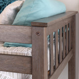 Bunk Bed, Twin-Over-Twin Bed Frame For Kids With Stairs, Clay