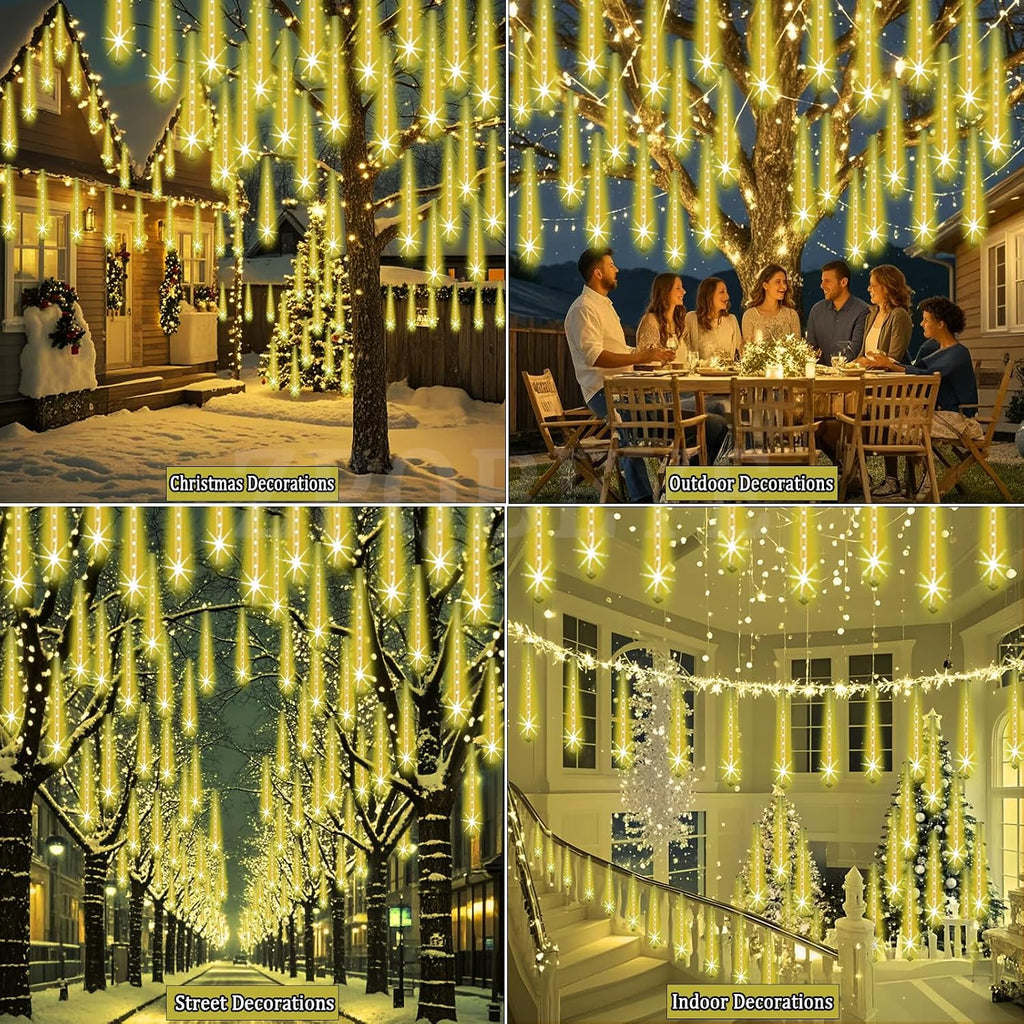 Outdoor Meteor Shower Christmas Lights, Falling rain Drop Lights
