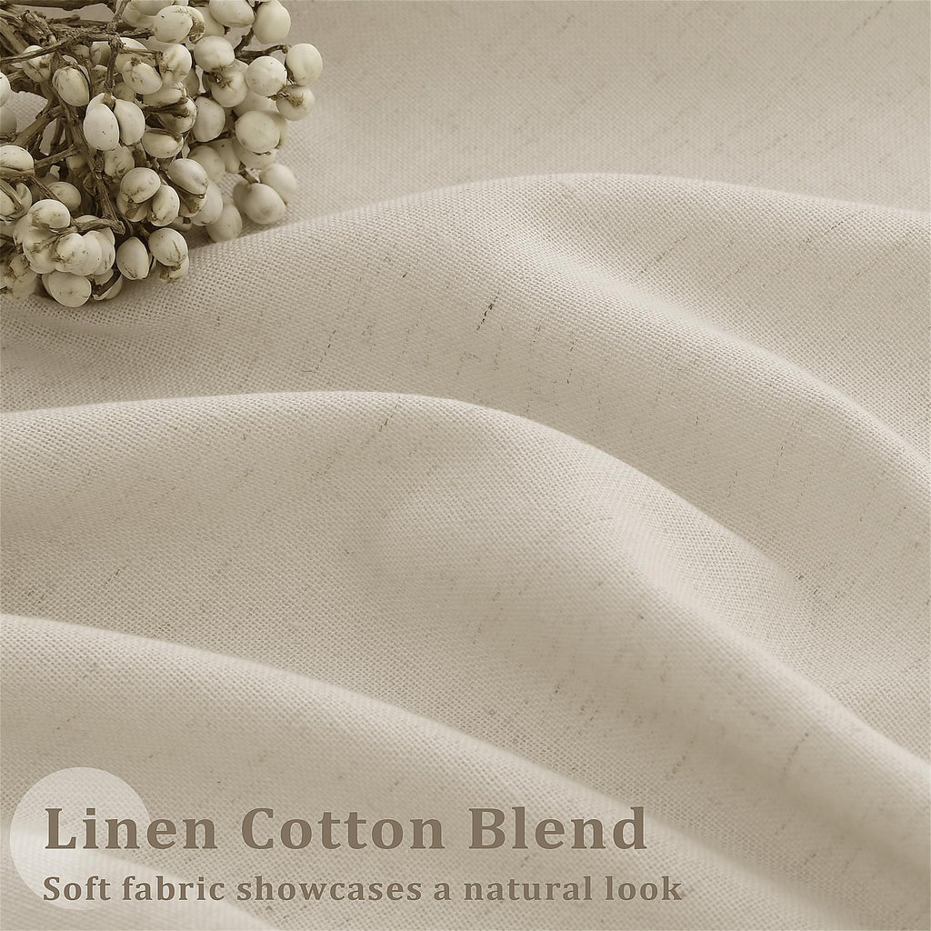 Pinch Pleat Linen 100 Inch Wide Curtains 90 Inches Long Oatmeal