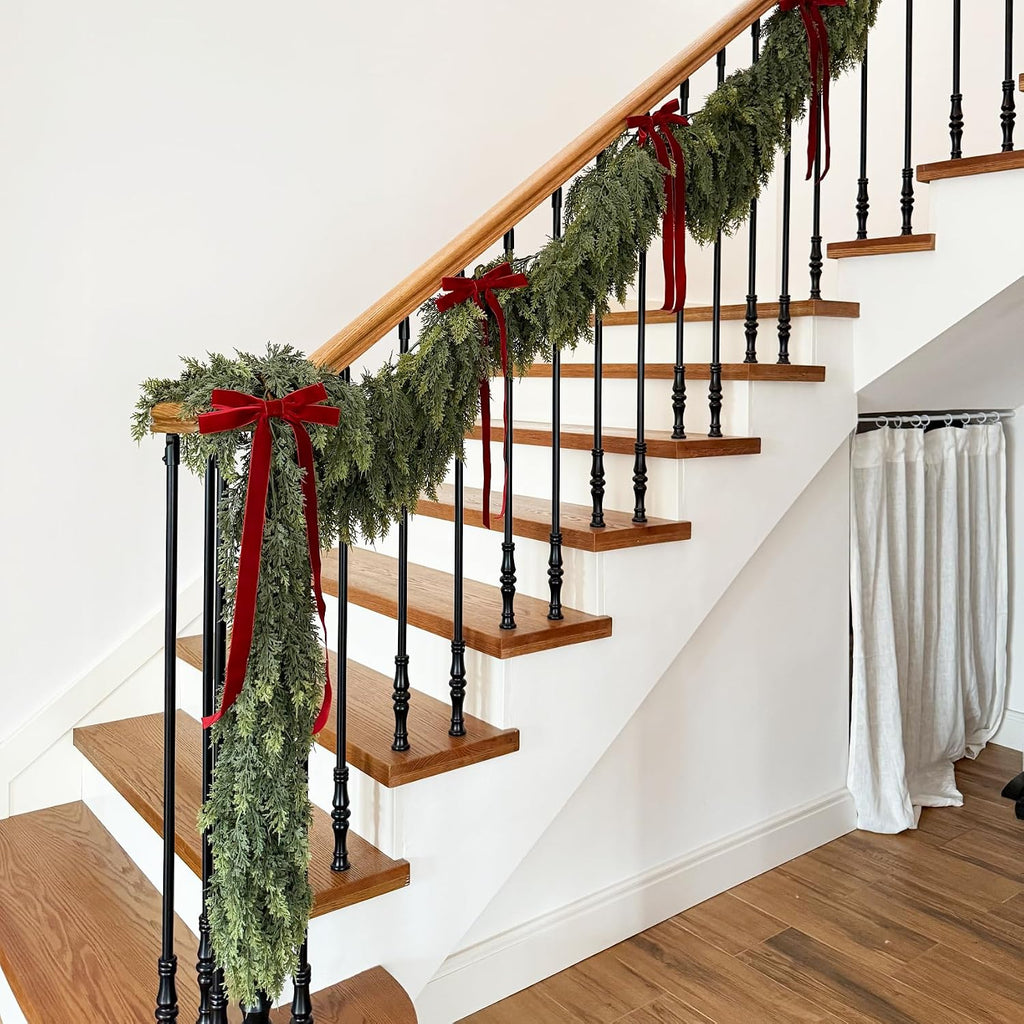 9FT Artificial Cedar Garland Real Touch for Christmas Decoration