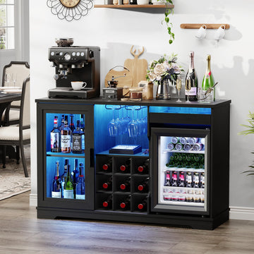 Large Coffee Bar Cabinet with Fridge (Fridge Included)