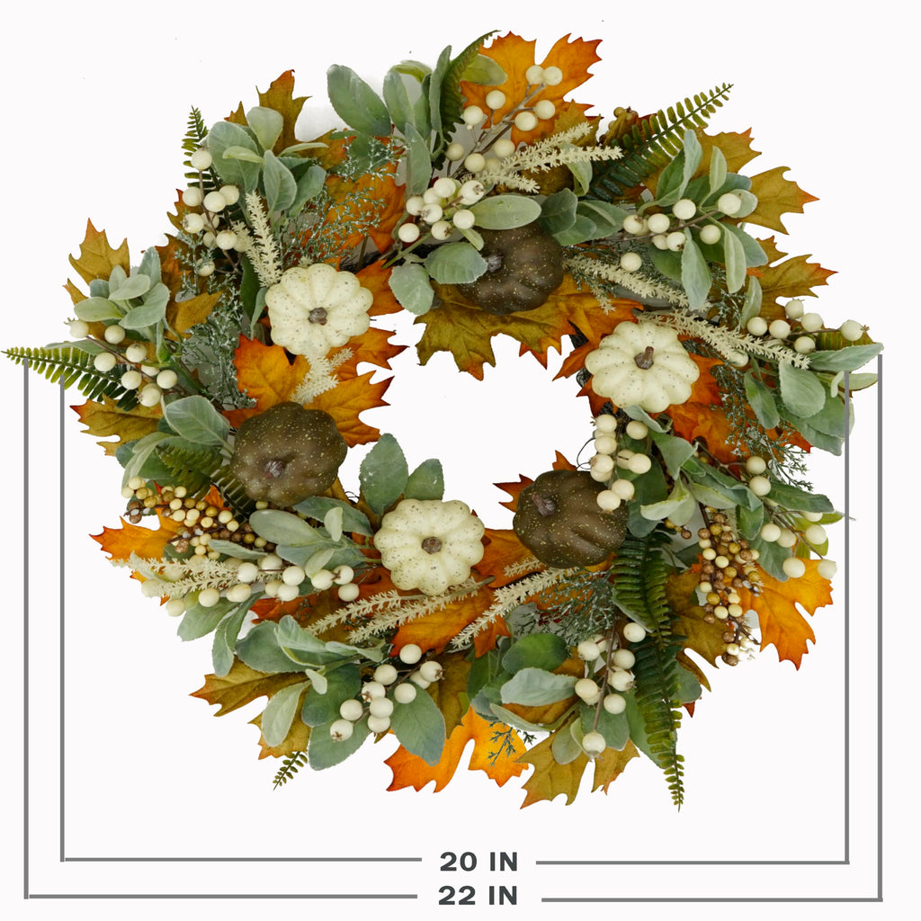 22'' Fall Wreaths for Front Door Autumn Wreath Decor