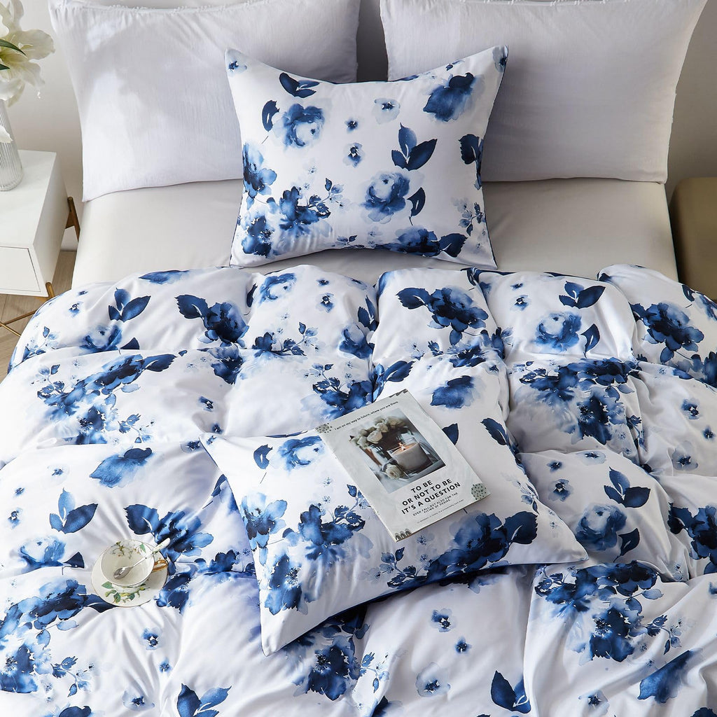 Duvet Cover Full Size Set Boho Floral Pattern Full Duvet Cover Set for Full Size Bed Vintage Soft Bedding Leaf Print