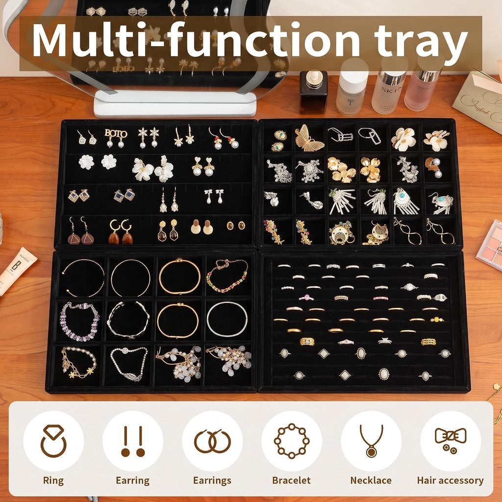 Jewelry Trays for Drawer Jewelry Organizer and Storage - Set of 2