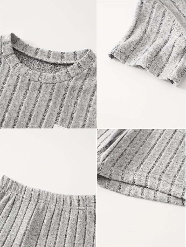 Girls Piece Knit Tee & Shorts Set for Summer