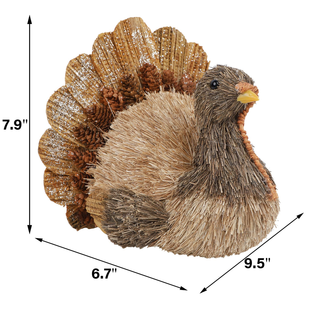 Sisal Turkey Figurine - Thanksgiving Table Decorations Indoor