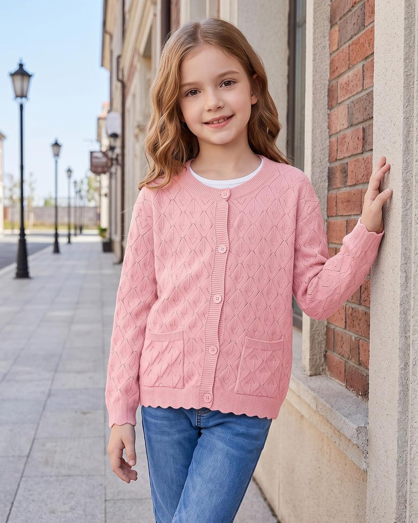 Knit Cardigans Long Sleeve Button Down Cropped Sweaters