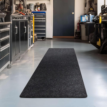 Utility Runner Floor Mat Black All Weather Indoor/Outdoor Non Slip Perfect for Garage, Entryway, Porch, and