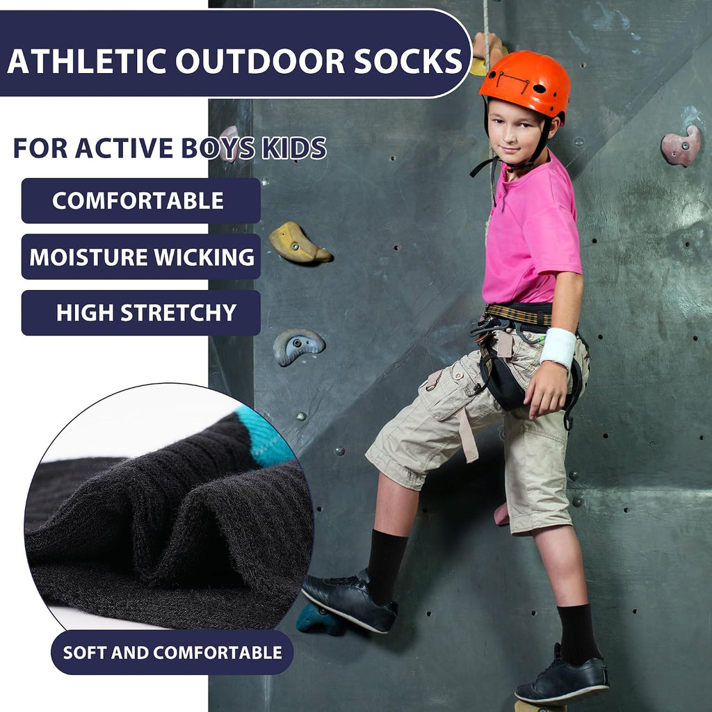 12 Pairs Boys Crew Socks Kids Athletic Socks for Boys