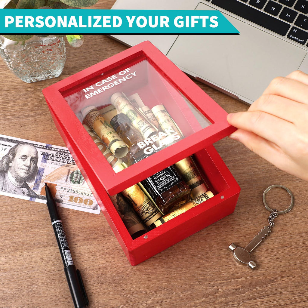 Large Emergency Break Glass Box, DIY Money Cash Gift Card Holder