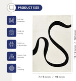 Abani Black and Cream Area Rug | White Abstract Swirl Wave Carpet | 8' x 10' Beige/Ivory Geometric Wave Design | for