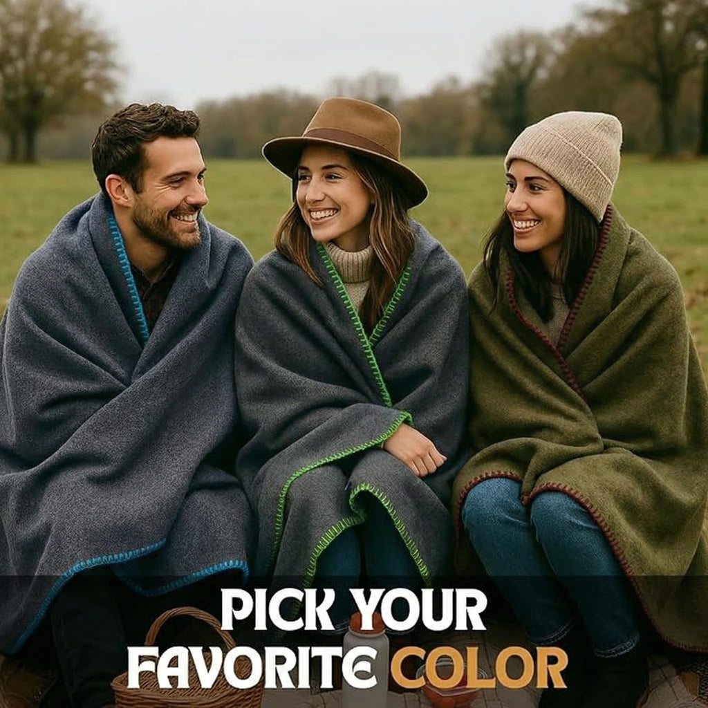 JMR Wool Camping Blanket 10-Pack, Fire Retardant Military, Navy (66x90)