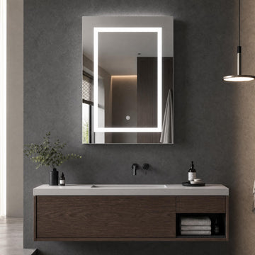 LED Lighted Bathroom Medicine Cabinet with Mirror, 20''x28''