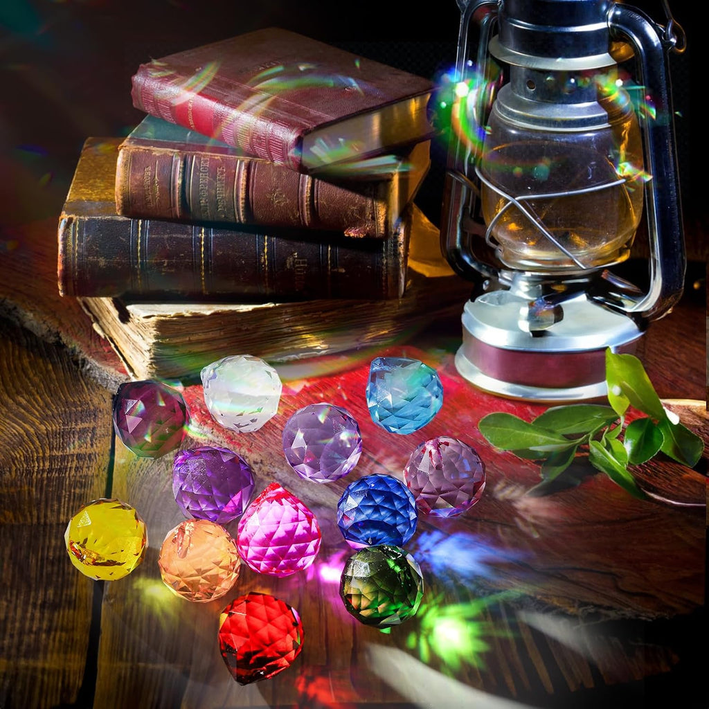 24 Pack Crystal Ball Prism 30mm/1.18" Decorative Ball - Suncatcher Rainbow Pendants Maker for Chandelier Window &