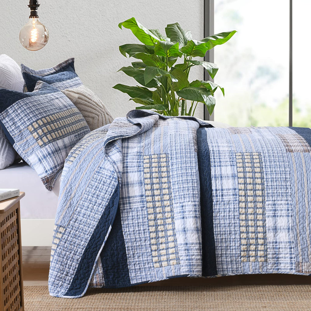 100% Cotton Quilt - Farmhouse Patchwork Quilt Bedding Set