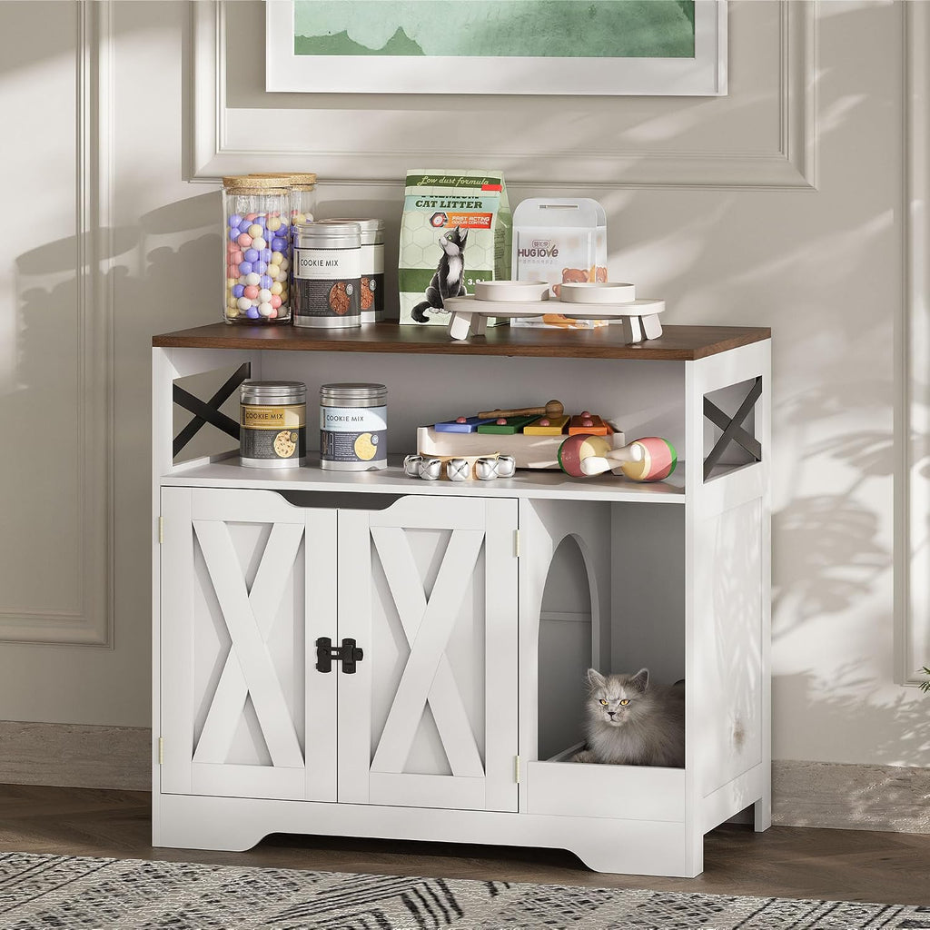 Cat Litter Box Enclosure Tall Hidden Litter Box Furniture Cat House