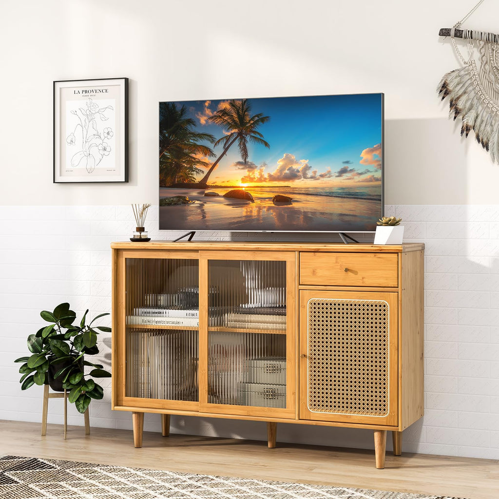 Modern Buffet Cabinet, Boho Coffee Bar Cabinet