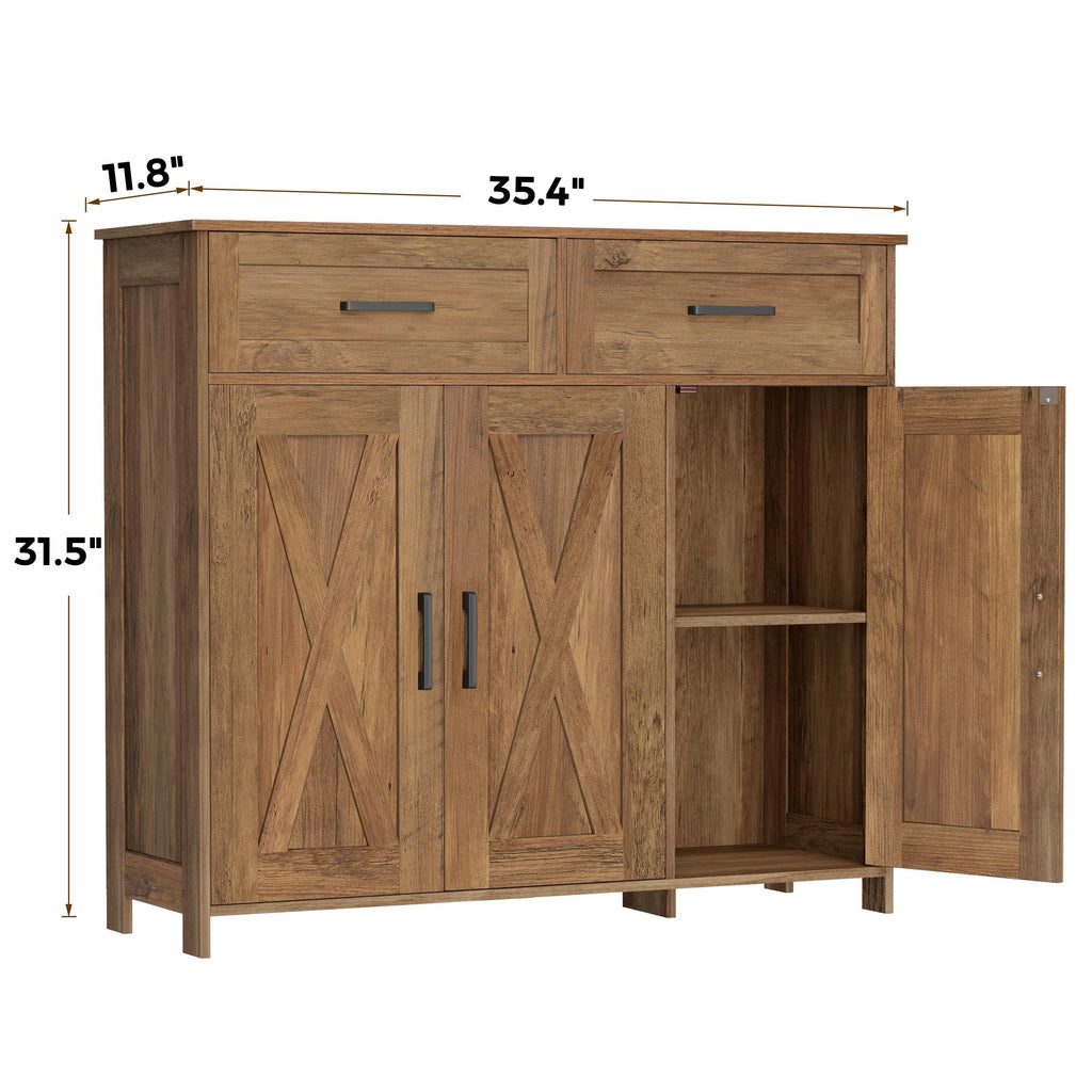 Coffee Bar Storage Cabinet with Drawers, Kitchen Buffet Cabinet