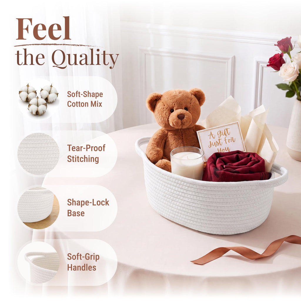 4 Pack Small Woven Gift Baskets Empty to Fill, Cute Gift Basket