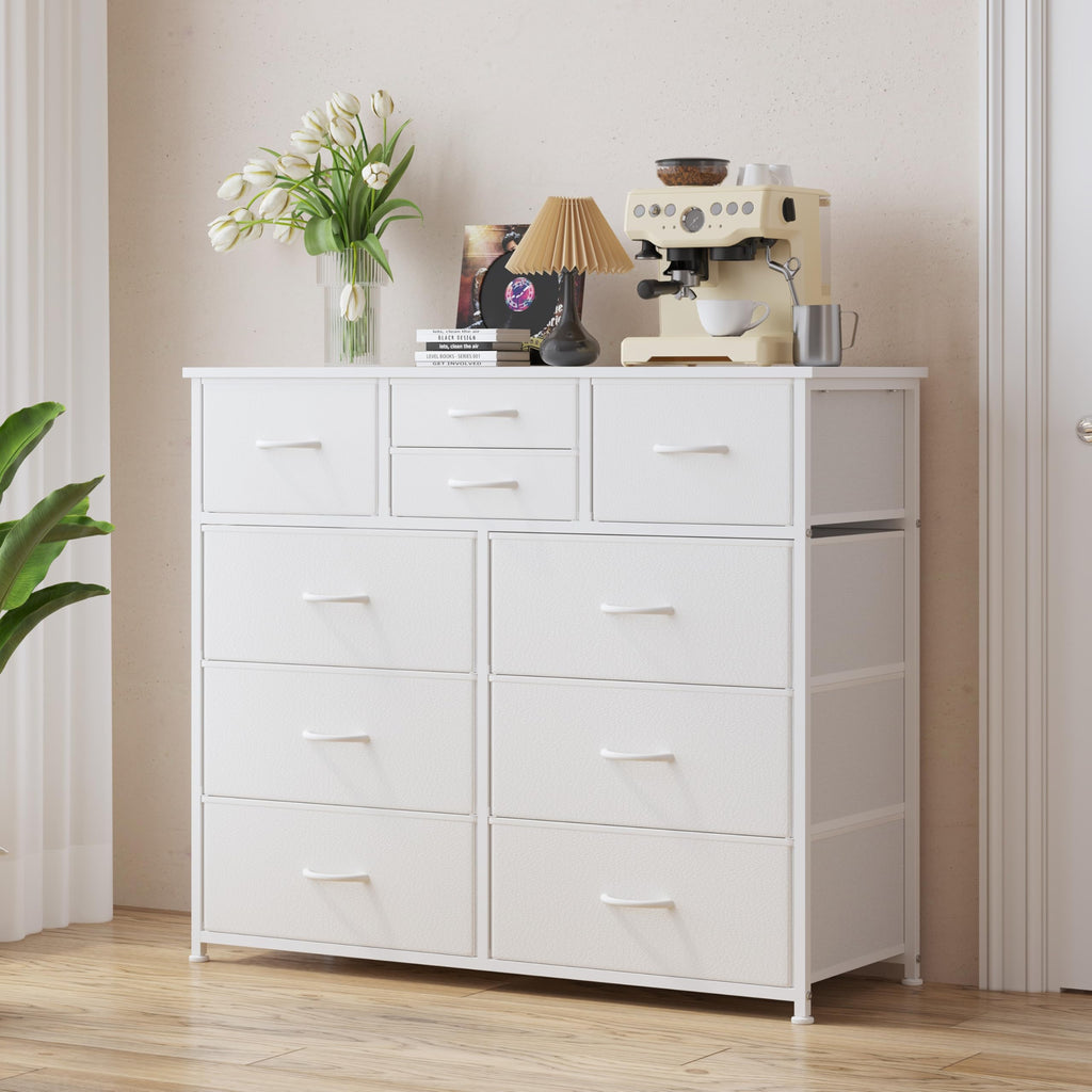 10 Drawers, Chest of Drawers for Closets, White