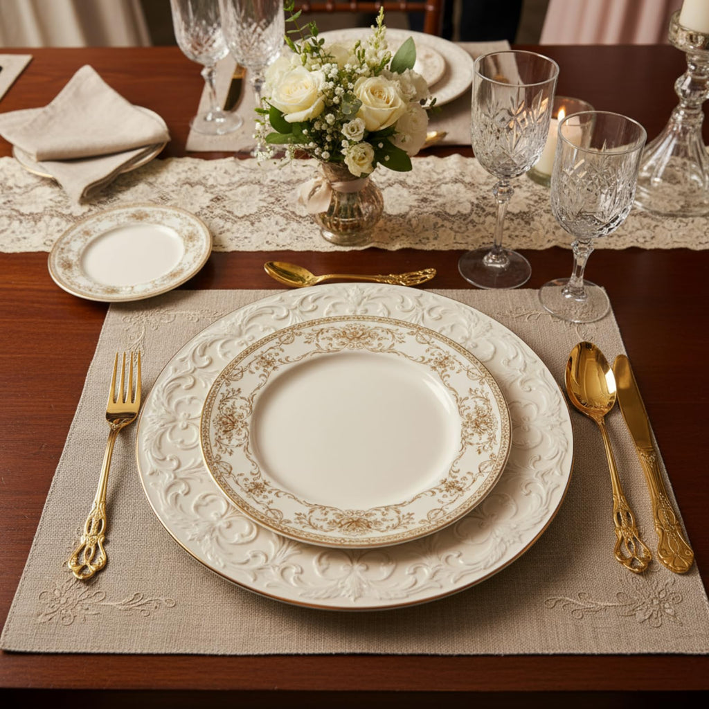36 Pcs Royal Gold Silverware Set Stainless Retro Baroque Cutlery