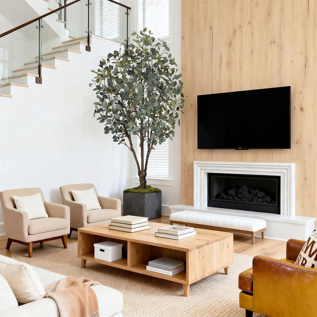 Eucalyptus Tree 7FT, Large Faux Eucalyptus Tree for Indoor Decor