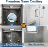 Frameless Shower Door, 61-66" W x 76" H Sliding Glass Shower Door