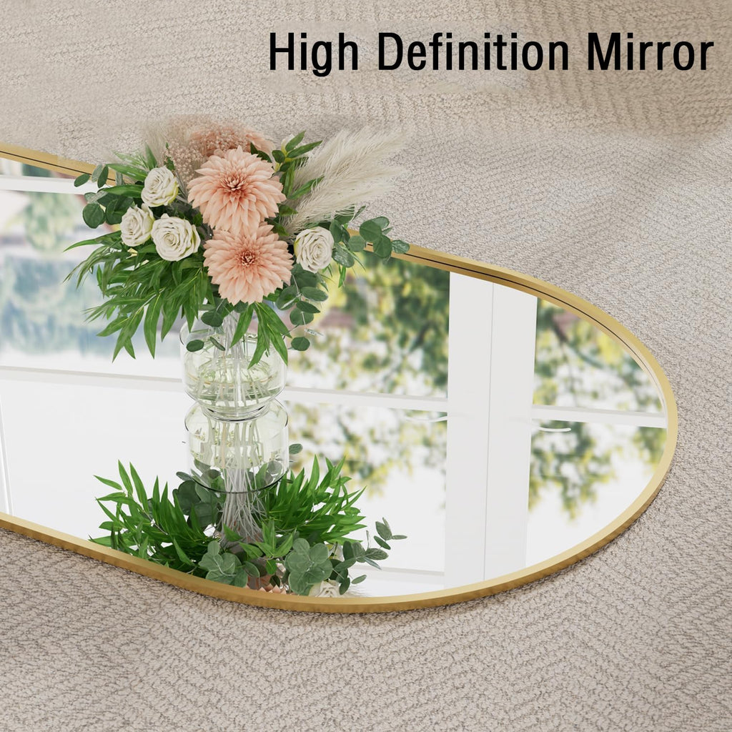 Wall Mounted, 48"x16"Full Length Oval Body, Gold