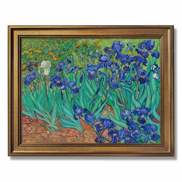 Gold Framed Irises by Vincent Van Gogh Poster 1890 Dutch Flower Landsacpe Wall Art Vintage Oil Paintings Reproduction