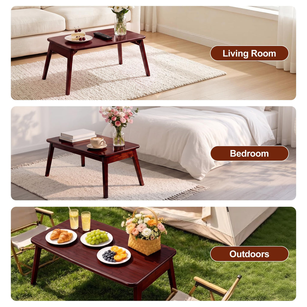 Folding Coffee Table, Japanese Bamboo Low Table