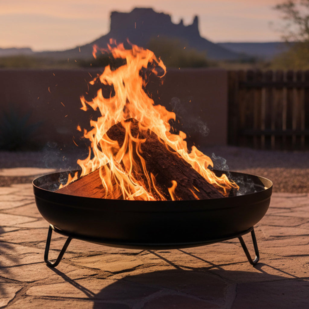 23-Inch Portable Patio Fire Pit Bowl, Black